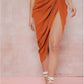 TAJ Thigh High Waist Midi Ruched Skirt - Chic by Taj