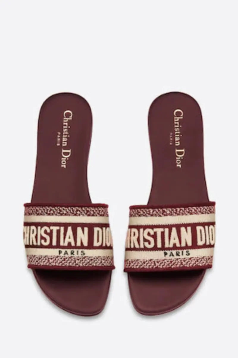 TAJ D  Embroidered Cotton SLIDES - Chic by Taj