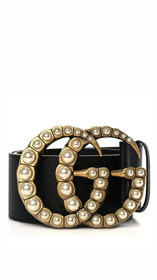 Taj Pearl Double G Wide Belt - Chic by Taj