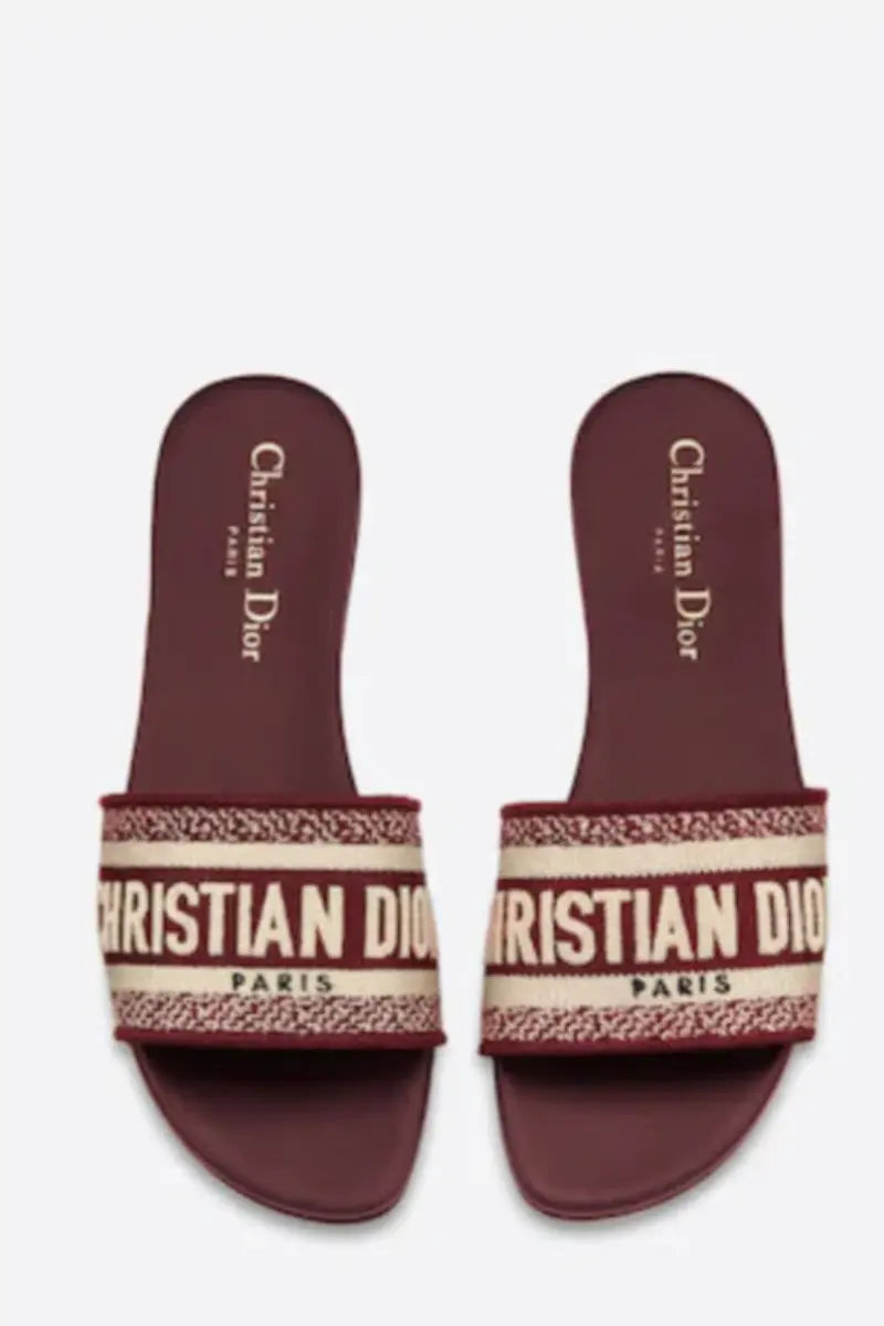 TAJ D  Embroidered Cotton SLIDES - Chic by Taj